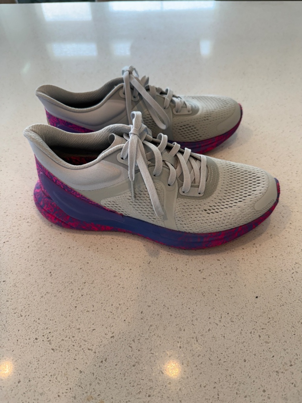 NWOT Lululemon Sneakers Grey with Pink and Purple Soles